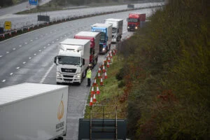 Lorry queues began to form in Kent after France close its border with England