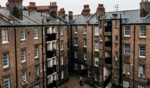 A series of houses sees one with windows built backwards