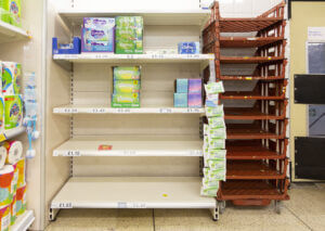 Shoppers face empty shelves in London markets due logistic crisis in UK