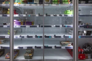 Shoppers face empty shelves in London markets due logistic crisis in UK