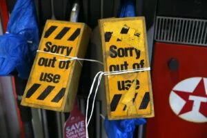 Long queues for petrol in UK