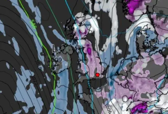 بريطانيا تواجه أسبوعين من الثلج و الإنجماد وفق تقديرات الأرصاد الجوية (المصدر: WX Charts)