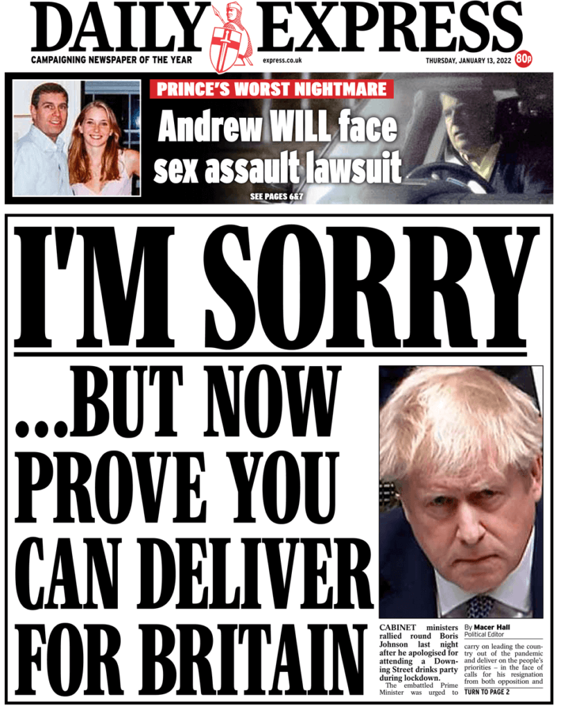 الصحف تهاجم جونسون لاكتفائه بالاعتذار عن فضيحة حفلته فترة الإغلاق