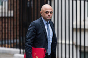 LONDON, UNITED KINGDOM - NOVEMBER 30: Secretary of State for Health and Social Care Sajid Javid arrives in Downing Street in central London to attend the weekly Cabinet meeting in London, United Kingdom on November 30, 2021. ( Wiktor Szymanowicz - Anadolu Agency )