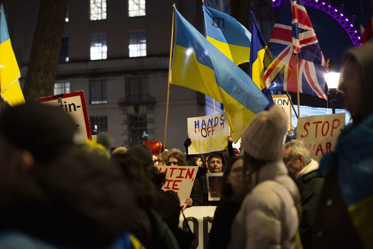 مظاهرة في لندن ضد الحرب في أوكرانيا
