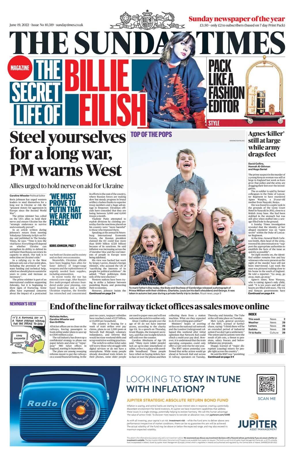 مقدمة صحيفة صنداي تايمز ليوم الأحد 19 يونيو 2022