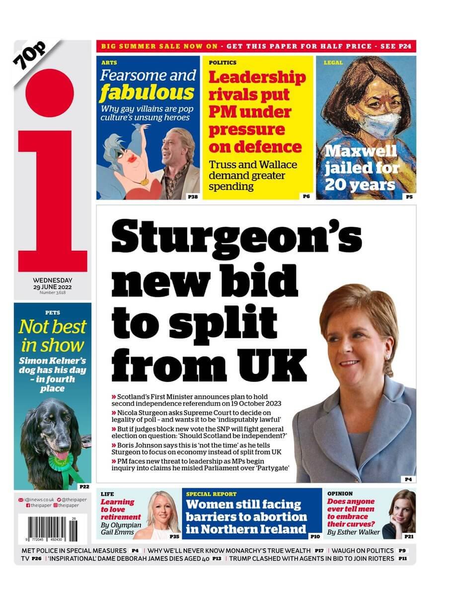 مقدمة صحيفة آي ليوم الأربعاء 29 يونيو 2022