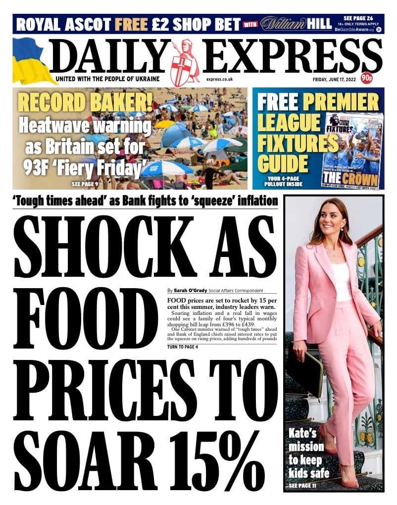 الصحف البريطانية: مقدمة صحيفة ديلي إكسبريس ليوم الجمعة 17 يونيو 2022
