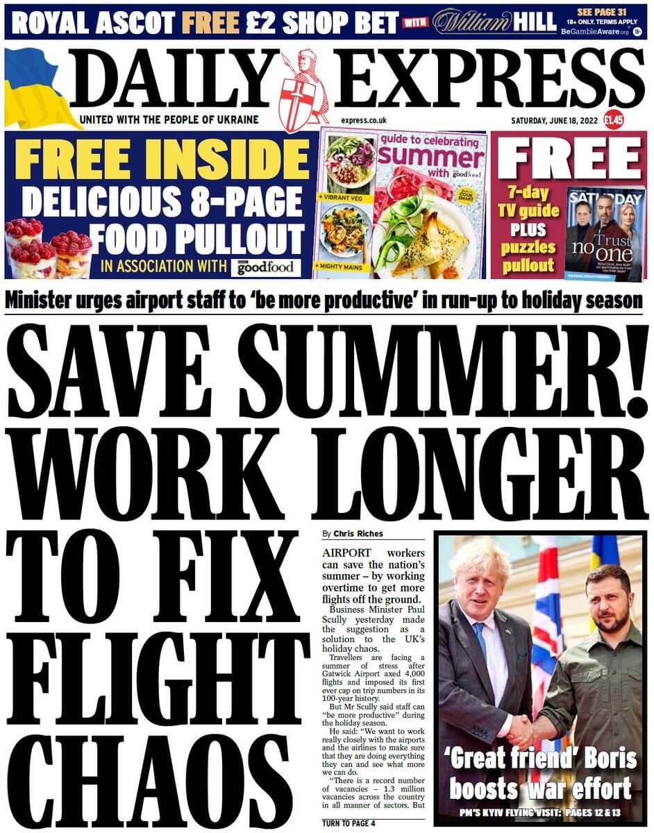 مقدمة صحيفة ديلي إكسبريس ليوم السبت 18 يونيو 2022