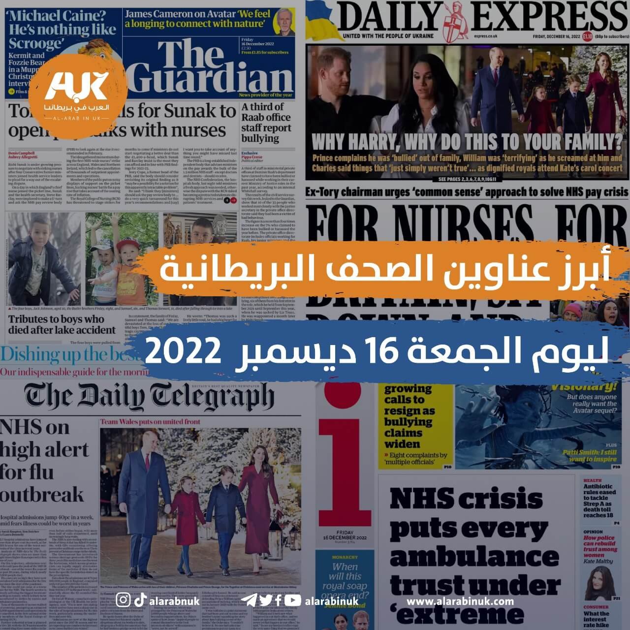 عناوين الصحف البريطانية