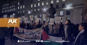 فلسطينيو بريطانيا وأصدقاؤهم يتظاهرون في لندن تضامنًا مع حوارة وجنين