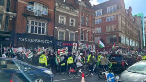 Hundreds in London protest Gaza raids and Al-Aqsa attacks