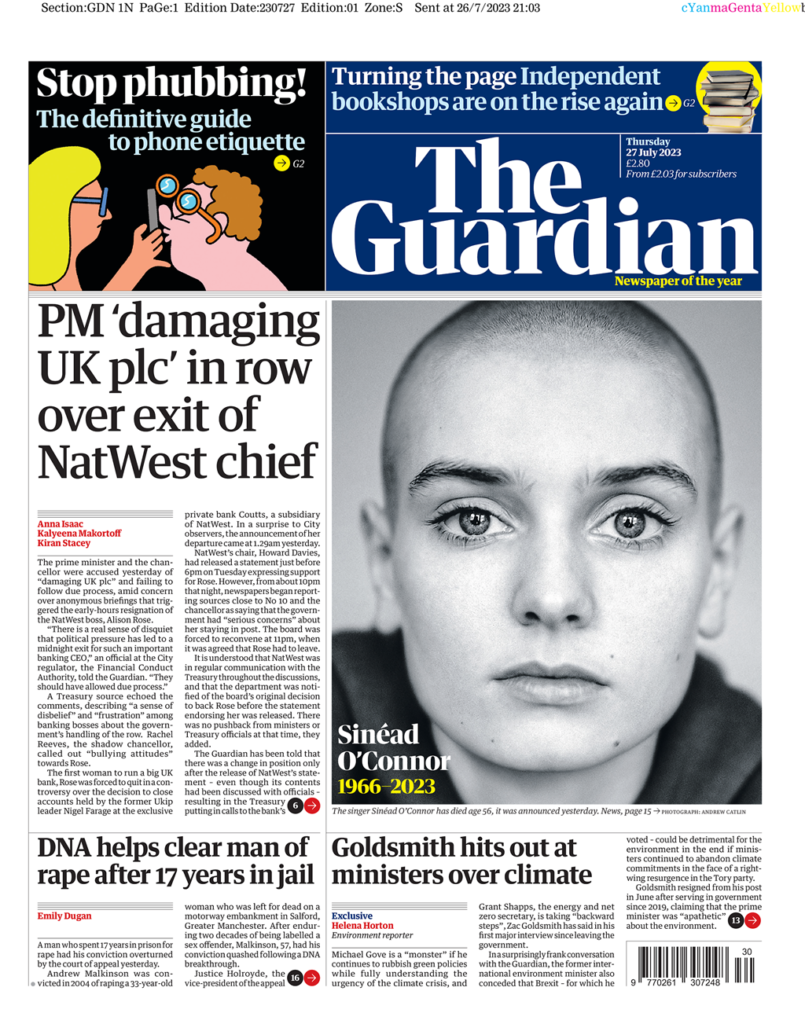 عناوين الصحف البريطانية