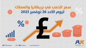 سعر الذهب في بريطانيا والعملات ليوم الأحد 26 نوفمبر 2023