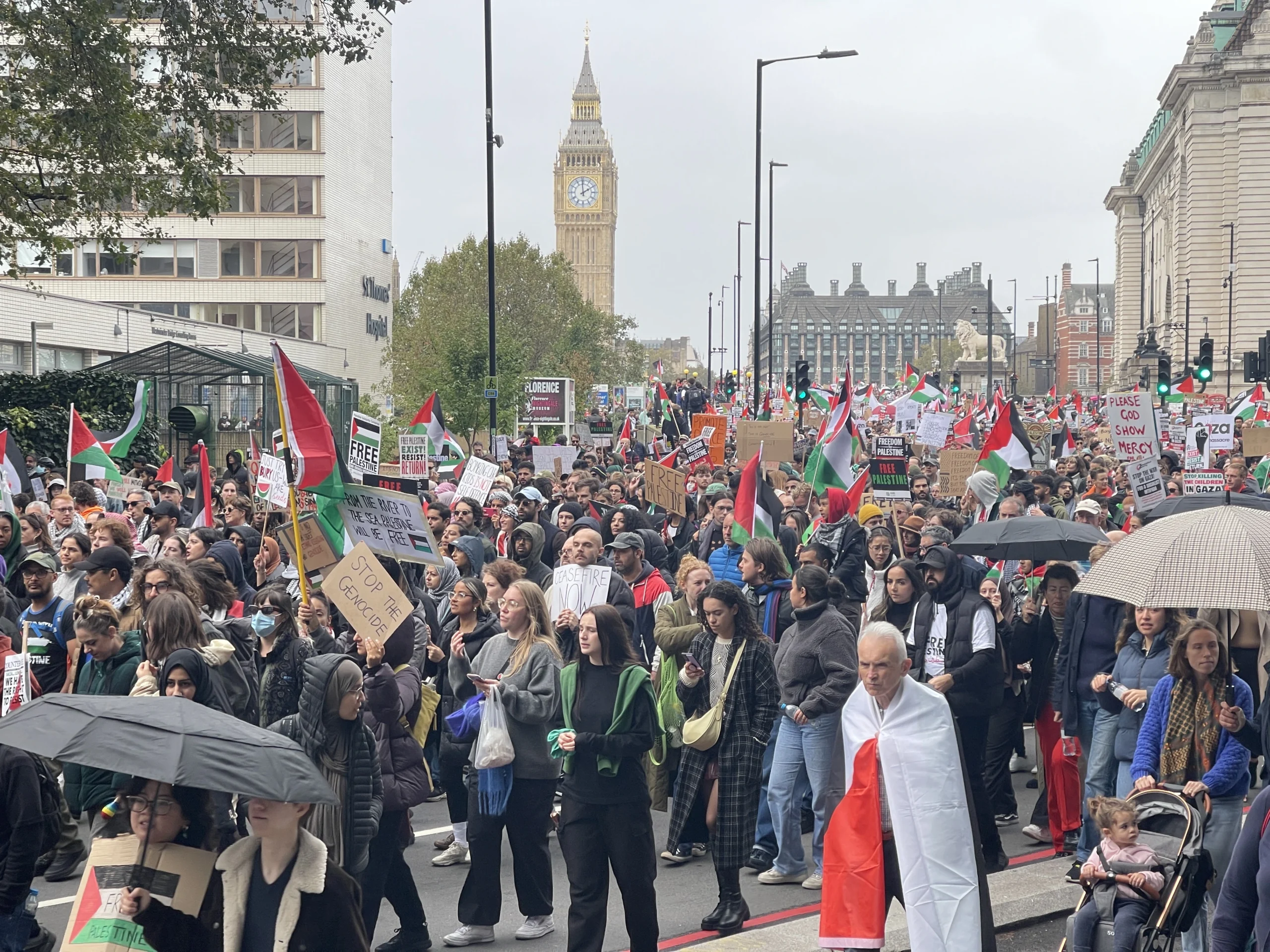 مظاهرة كبرى في لندن للتضامن مع غزة وسط تعليمات أمنية مشددة