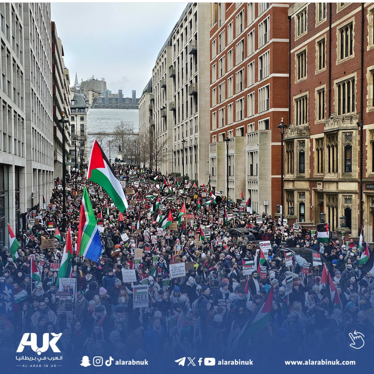 مظاهرة نصف مليونية في لندن تضامنًا مع غزة