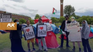 طلاب في بريطانيا يعتصمون من أجل فلسطين