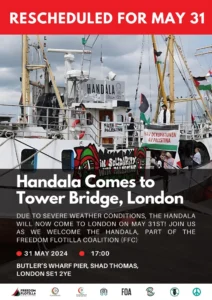 لندن تستعد لاستقبال سفينة حنظلة لكسر الحصار عن غزة