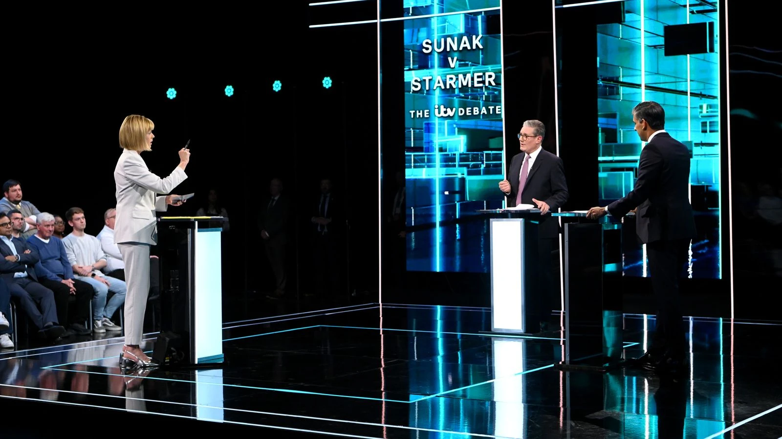 أبرز لحظات المناظرة التلفزيونية الأولى بين سوناك وستارمر لانتخابات 2024