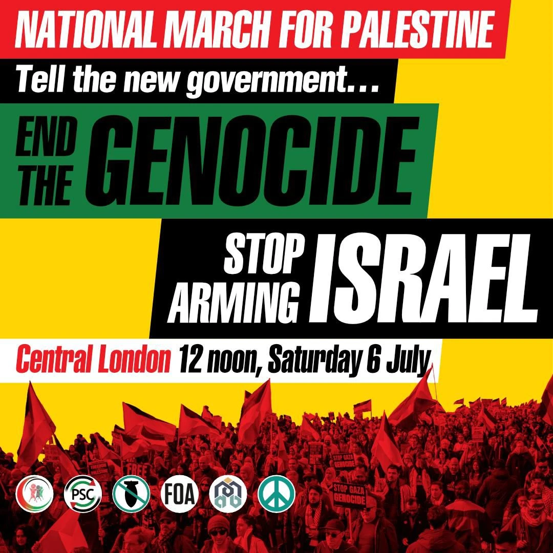 المسيرة الوطنية لوقف العدوان على غزة في بريطانيا