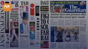 أبرز عناوين الصحف البريطانية ليوم الأربعاء الموافق 24 ديسمبر 2025