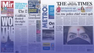 أبرز عناوين الصحف البريطانية ليوم الخميس 15 يناير 2026