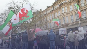 مدن ويلزية تشهد احتجاجات واسعة ضد العنف في سوريا وإيران