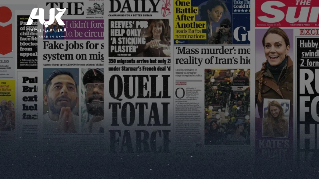 أبرز عناوين الصحف البريطانية ليوم الأربعاء 28 يناير 2026
