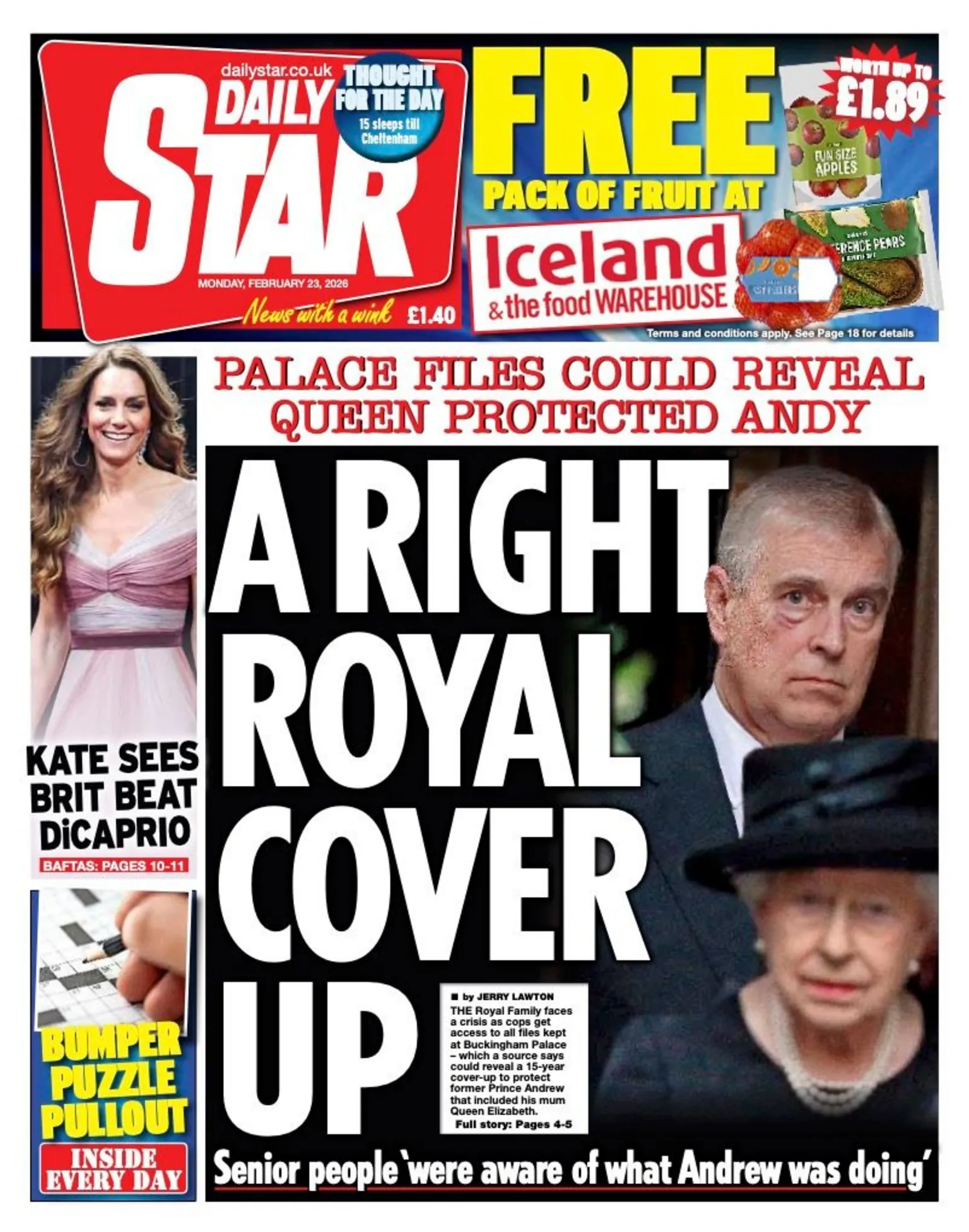 أبرز عناوين الصحف البريطانية ليوم الإثنين الموافق 23 فبراير 2026