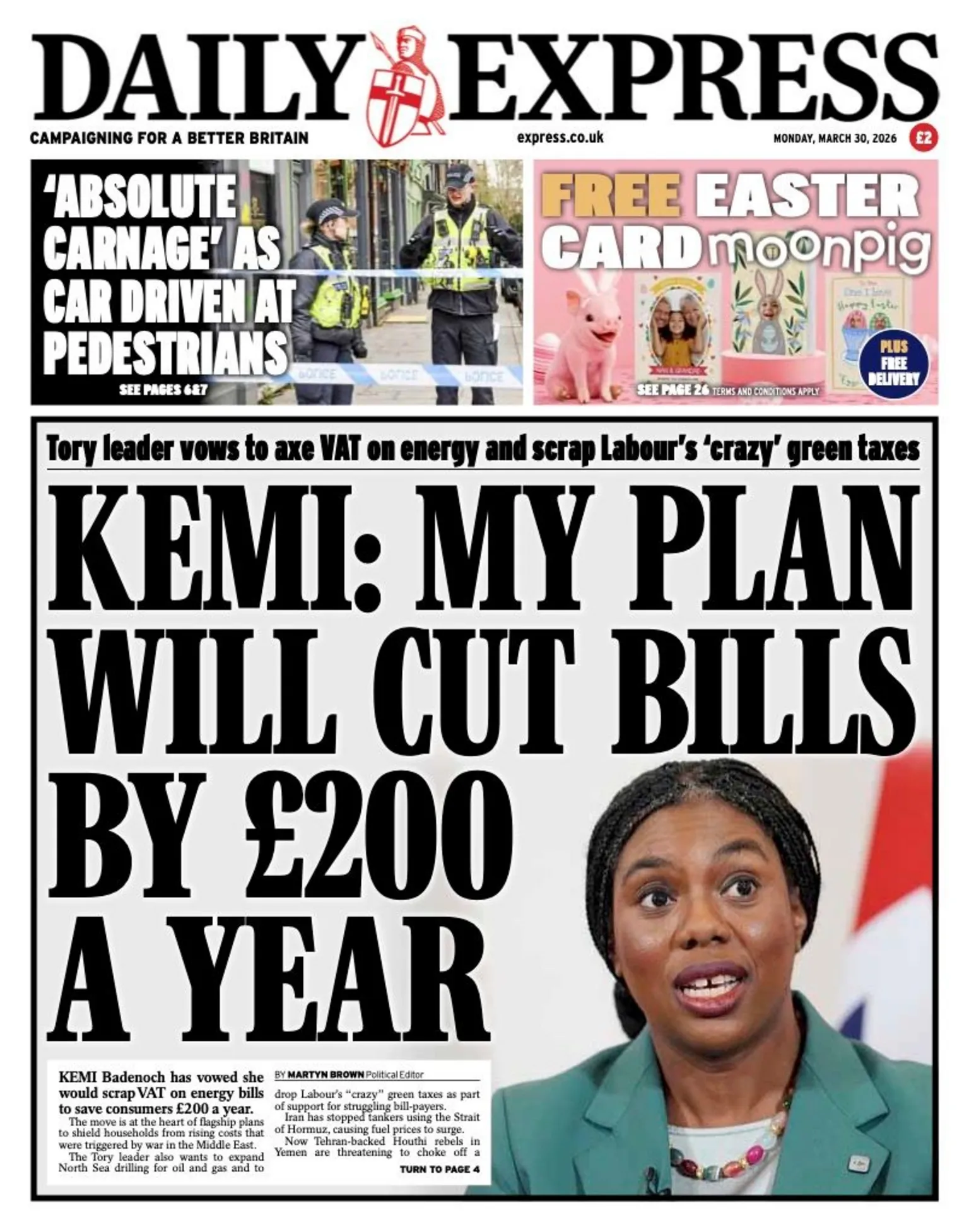 أبرز عناوين الصحف البريطانية ليوم الإثنين الموافق 30 مارس 2026