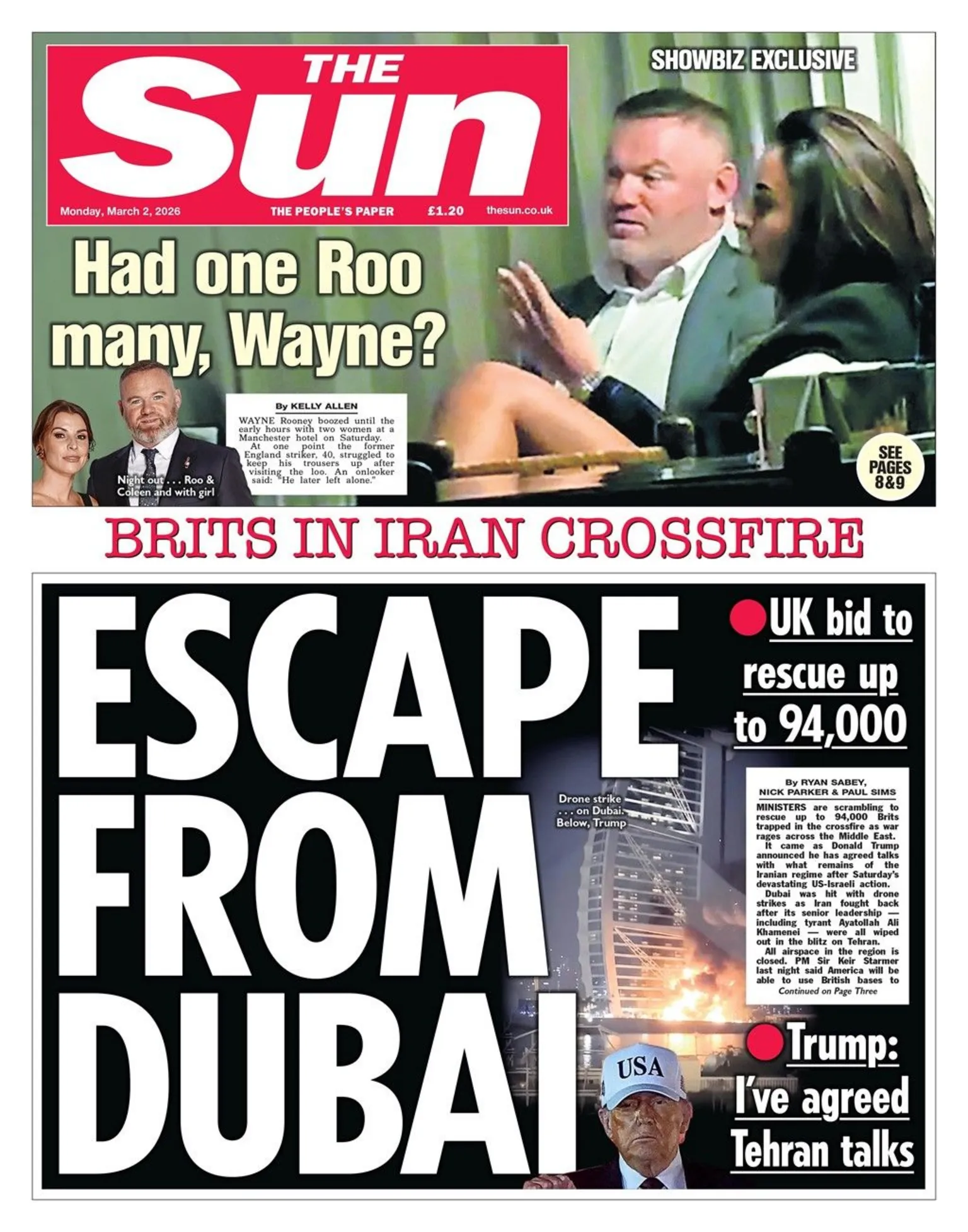 أبرز عناوين الصحف البريطانية ليوم الإثنين الموافق 2 مارس 2026