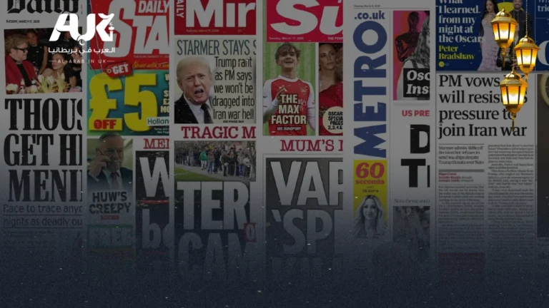 أبرز عناوين الصحف البريطانية ليوم الثلاثاء الموافق 17 مارس 2026