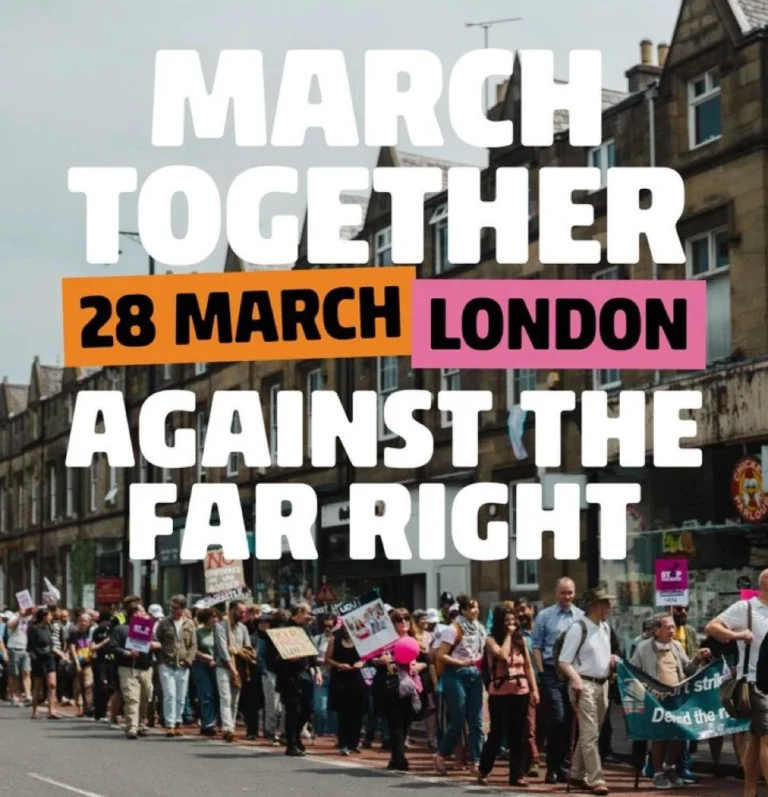 مظاهرة حاشدة ضد اليمين المتطرف في لندن تدعمها مسيرة مؤيدة لفلسطين