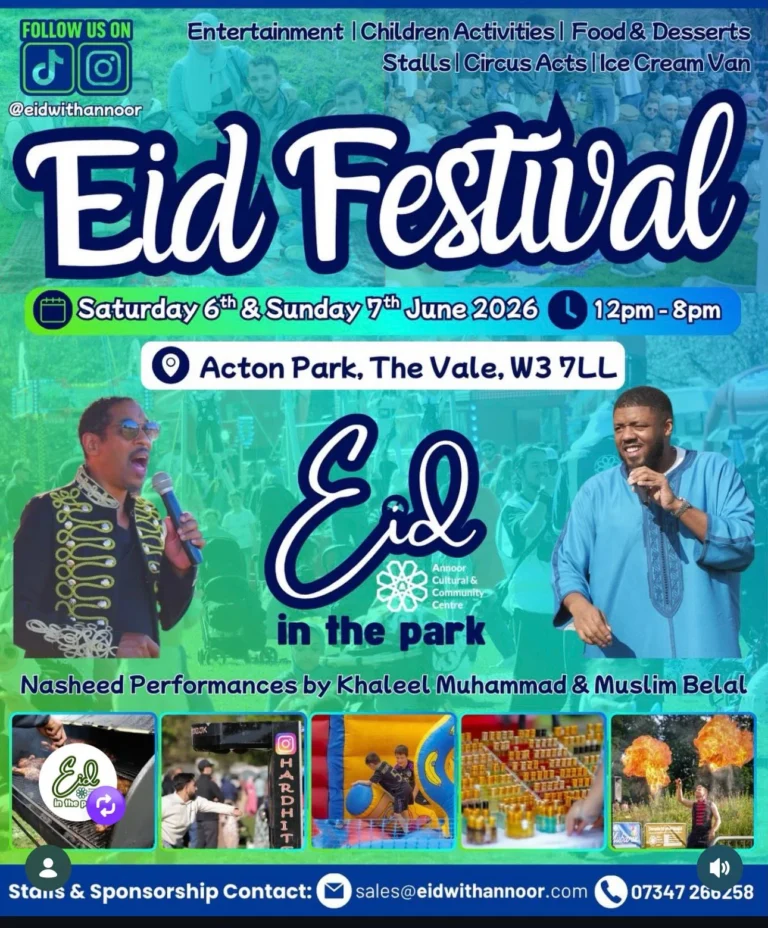 مركز "النور" الثقافي ينظم مهرجان العيد العائلي في منتزه Acton Park بغرب لندن