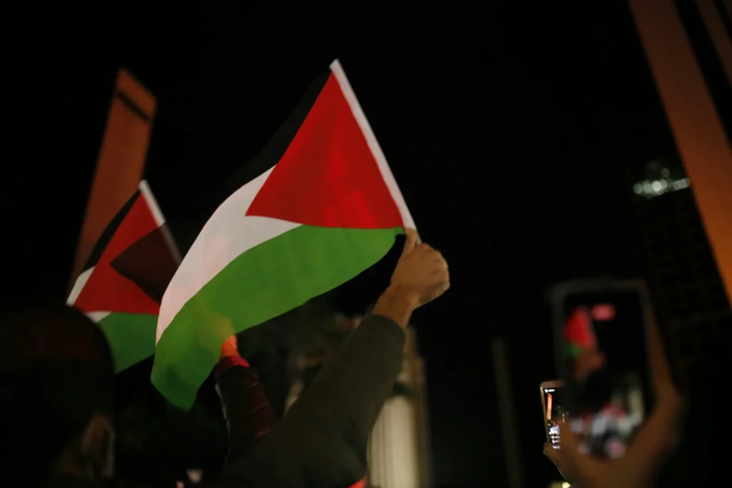 Palestinian flag raised for the first time at East Ham Town Hall