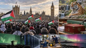 بريطانيا خلال 24 ساعة: مسيرة فلسطين وحادث النمر ومخاوف الموازنة تتصدر المنصات