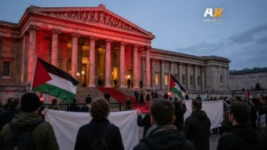 احتجاجات متضامنة مع فلسطين ترافق حفل المتحف البريطاني بحضور نجوم عالميين
