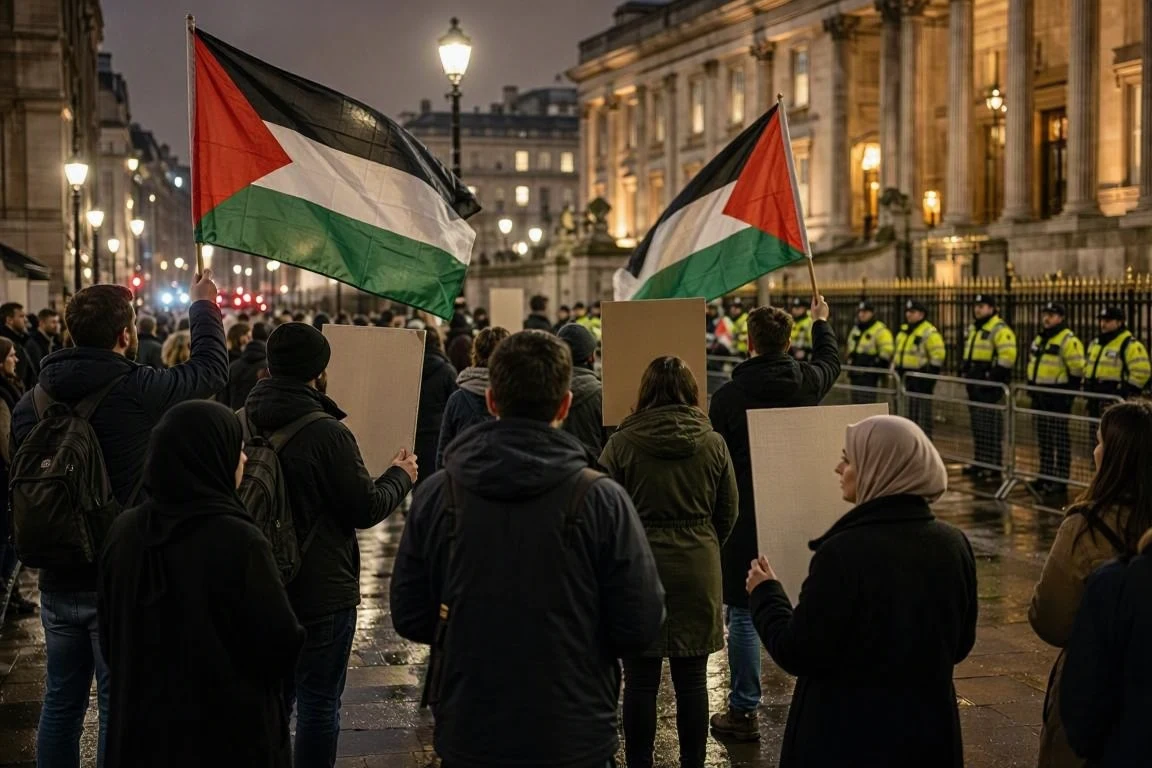 احتجاجات متضامنة مع فلسطين ترافق حفل المتحف البريطاني بحضور نجوم عالميين